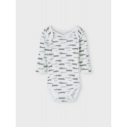 NAME IT krokodille bodystocking | Økologisk bomuld | Amerikansk lukning