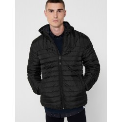 ONLY & SONS PAUL QUILTET HÆTTE JAKKE - SORT