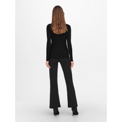 JDY FRANSISKA  HIGHNECK TOP - SORT