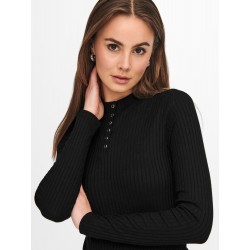 JDY FRANSISKA  HIGHNECK TOP - SORT