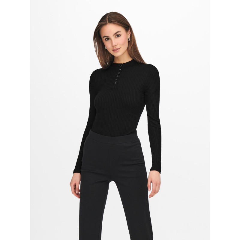 JDY FRANSISKA  HIGHNECK TOP - SORT