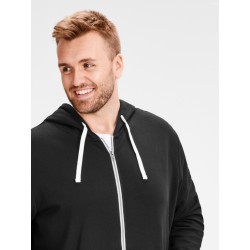 Jack & Jones Plus Holmen zip hoodie - Sort