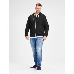 Jack & Jones Plus Holmen zip hoodie - Sort