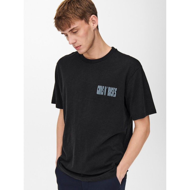 ONLY & SONS Life Gunsn Roses T-shirt - Sort