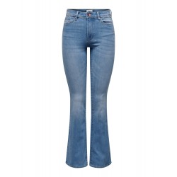 ONLY LIFE HØJTALJEDE FLARED JEANS - LIGHT MEDIUM BLUE