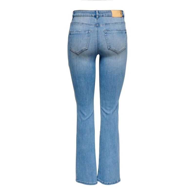 ONLY LIFE HØJTALJEDE FLARED JEANS - LIGHT MEDIUM BLUE