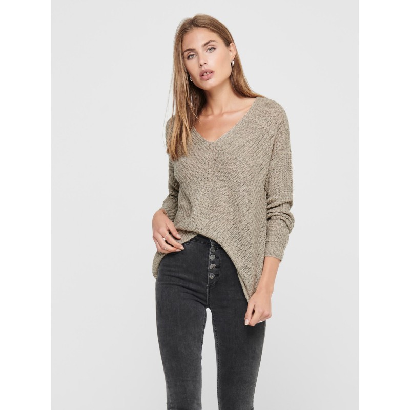 JDY New Megan Strik Pullover - Cement