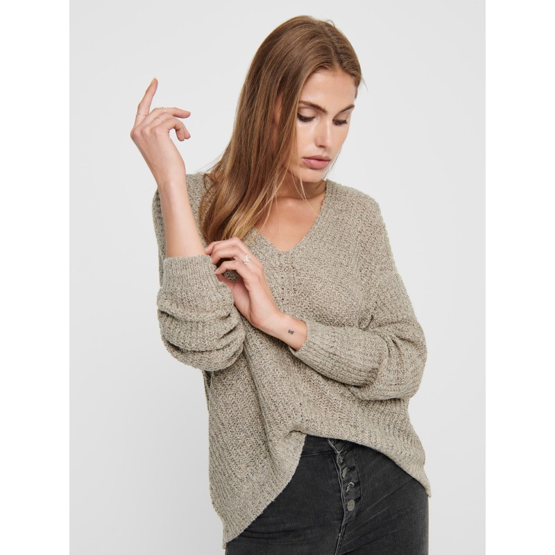 JDY New Megan Strik Pullover - Cement