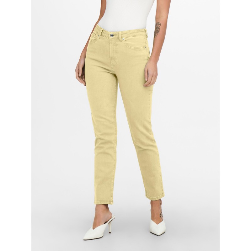 ONLY Emily højtaljet ankel jeans - Lemon Meringue | DAMETØJ