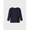 Billig Name it Tøj | Pige T-shirt Med Heste Print | Langærmet Top Navy