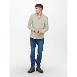 Only & Sons Niko langærmet skjorte - Chinchilla