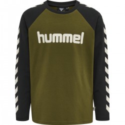 HUMMEL DRENG LANGÆRMET T-SHIRT | Capulet Olive | Hurtig Levering
