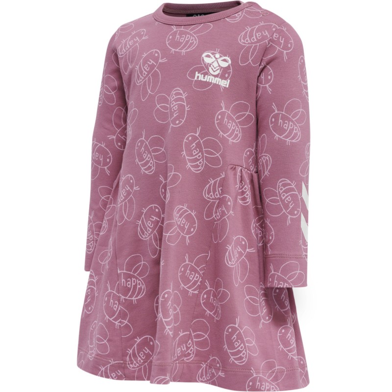 HUMMEL BEATRIX Langærmet Kjole | Fra Str. 62 - 86 | Rosa med Logo