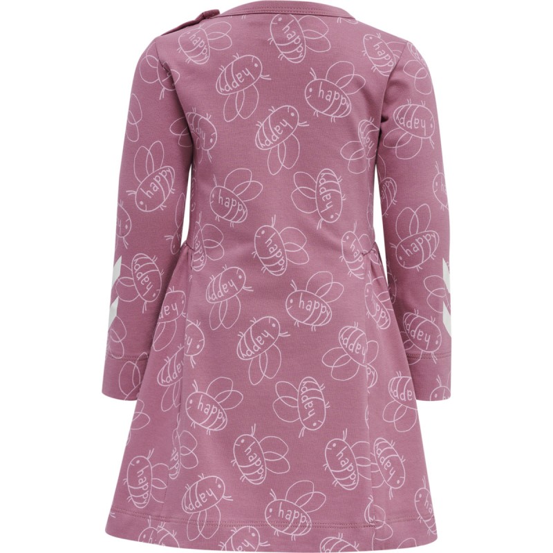 HUMMEL BEATRIX Langærmet Kjole | Fra Str. 62 - 86 | Rosa med Logo