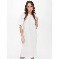 Only Soft S/S Lang sweat kjole - Oatmeal