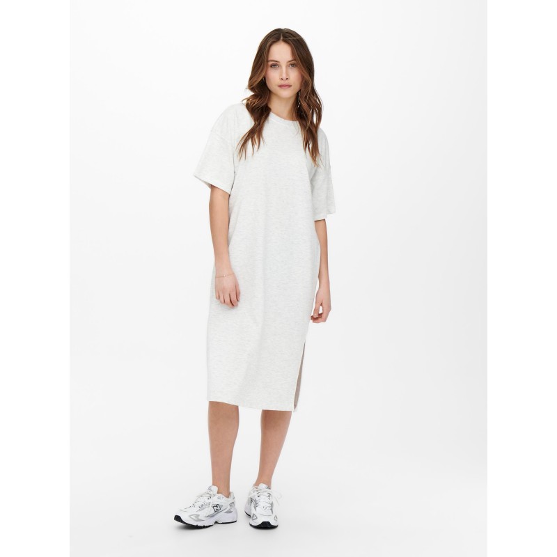 Only Soft S/S Lang sweat kjole - Oatmeal