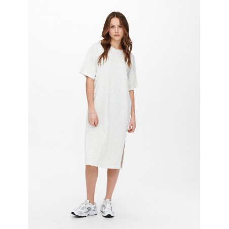Only Soft S/S Lang sweat kjole - Oatmeal