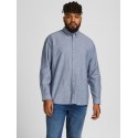 JACK & JONES PLUS Langærmet Hør Skjorte - Lyseblå Meleret