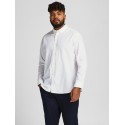JACK & JONES PLUS Langærmet Hør Skjorte - Hvid