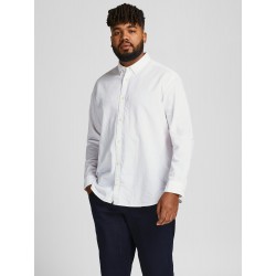 JACK & JONES PLUS Langærmet Hør Skjorte - Hvid