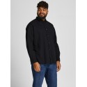 JACK & JONES PLUS Langærmet Hør Skjorte - Sort