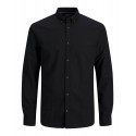 JACK & JONES PLUS Langærmet Hør Skjorte - Sort