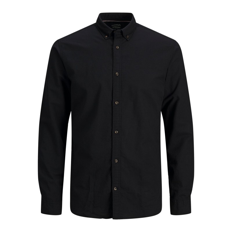 JACK & JONES PLUS Langærmet Hør Skjorte - Sort