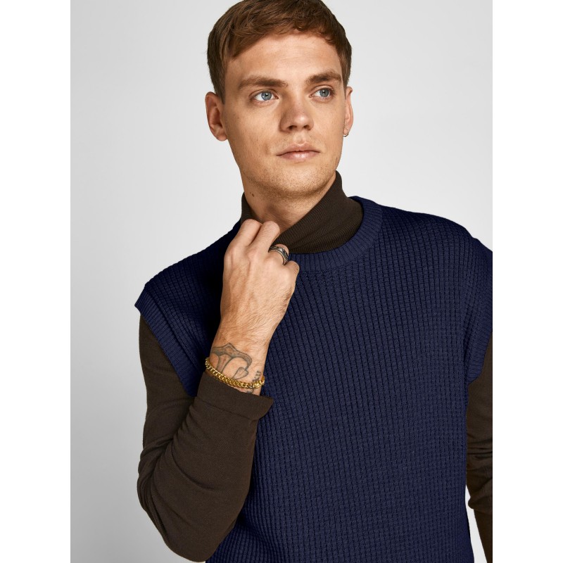 JACK & JONES Landra Strik Vest Med Struktur - Maritim Blue