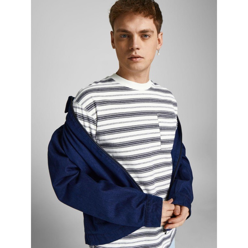 JACK & JONES Blawarren Crew T-shirt - Cloud Dancer