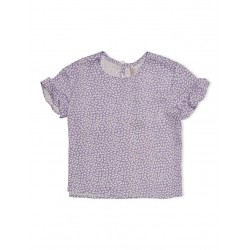 KIDS ONLY SCARLETT RUFFLE S/S TOP - CHALK VIOLET