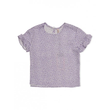 KIDS ONLY SCARLETT RUFFLE S/S TOP - CHALK VIOLET