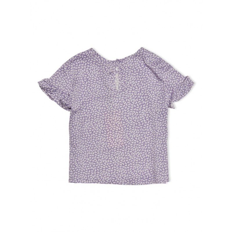 KIDS ONLY SCARLETT RUFFLE S/S TOP - CHALK VIOLET