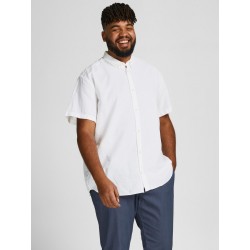 Jack & Jones Plus Kortærmet Hør Skjorte - Hvid