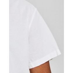 Jack & Jones Plus Kortærmet Hør Skjorte - Hvid