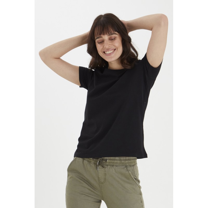 FRANSA Shoulder T-shirt - Sort