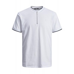 JACK & JONES Kortærmet Polo M. Lynlås - Hvid