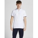 JACK & JONES Kortærmet Polo M. Lynlås - Hvid