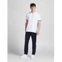 JACK & JONES Kortærmet Polo M. Lynlås - Hvid