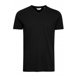 Solid Rock kortærmet v-hals T-shirt - True Black