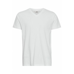 Solid Rock kortærmet v-hals T-shirt - Hvid