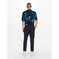 ONLY & SONS Linus Crop Hør Bukser - Dark Navy