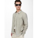 Only & Sons Dash long sleeve stretch overshirt - Silver Lining