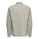 Only & Sons Dash long sleeve stretch overshirt - Silver Lining