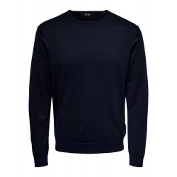 ONLY & SONS Wyler L/S Striktrøje - Dark Navy