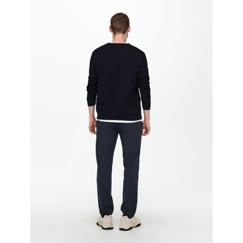 ONLY & SONS Wyler L/S Striktrøje - Dark Navy