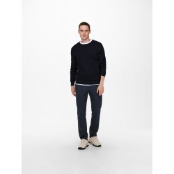 ONLY & SONS Wyler L/S Striktrøje - Dark Navy