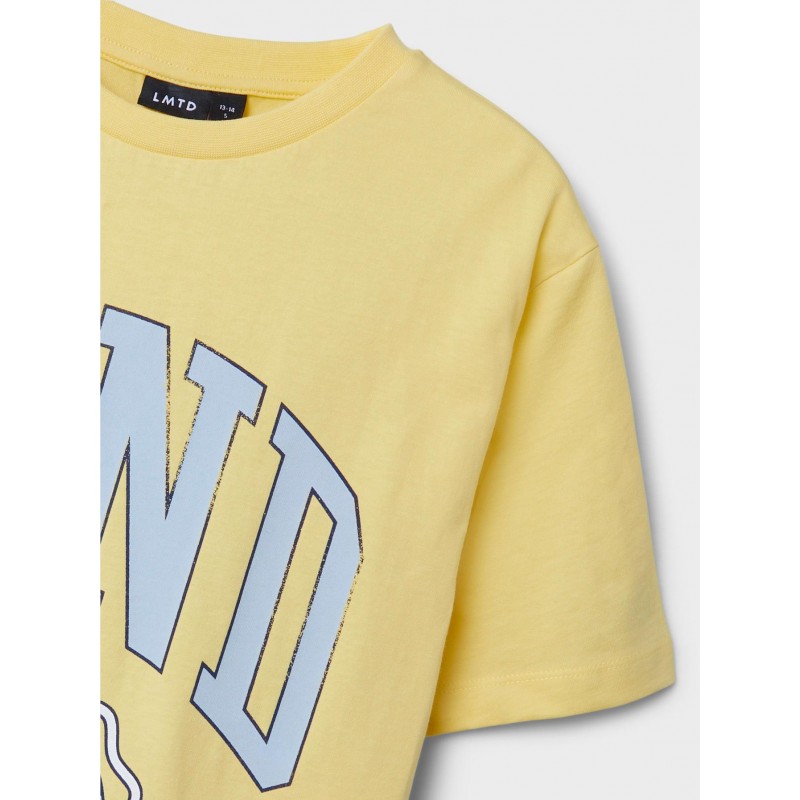 LMTD Kids Dend kortærmet T-shirt m. mønster - Mellow Yellow