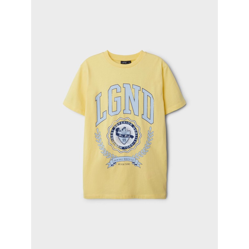 LMTD Kids Dend kortærmet T-shirt m. mønster - Mellow Yellow