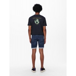ONLY & SONS Ply Jog Denim Shorts - Blue Denim