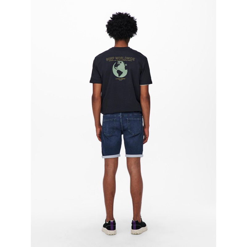 ONLY & SONS Ply Jog Denim Shorts - Blue Denim
